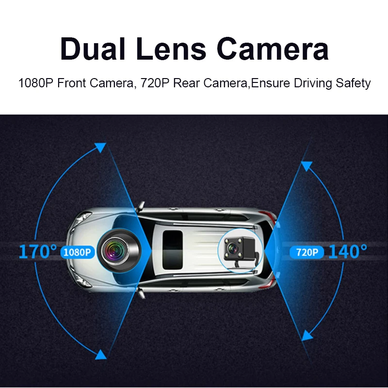 Сенсорный экран 7 ''Автомобильный видеорегистратор с двумя объективами