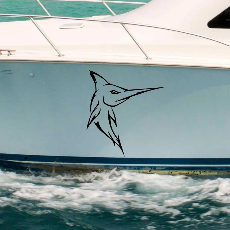 Marlin Fish Sticker Swordfish Decal Bucket Tackle Shop Fishhook Tank Boat Box Car Vinyl | Дом и сад