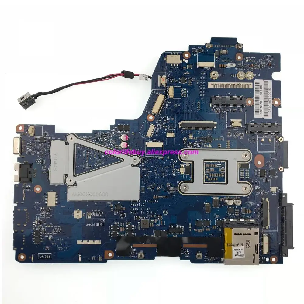 Genuine K000125700 PHQAA LA-6831P Laptop Motherboard for Toshiba Satellite P750 P755 A660 A665 Notebook PC