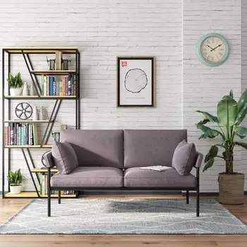 

【US Warehouse】Two-seat Fabric Sofa Grey Drop Shipping USA