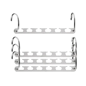 

Heavy Duty 360 Swivel Action Hanger, Multi-Function Hanger, 6 Grooves, Hanging More Clothes, Chrome