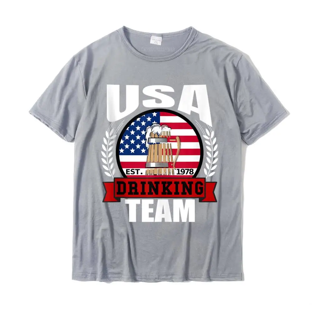 Cool T-Shirt Fashion Round Neck Casual Pure Cotton Mens Tops Shirts Simple Style Short Sleeve T Shirt Top Quality USA Drinking Team Funny American Flag 4th of July Gift Idea Tank Top__MZ16158 grey
