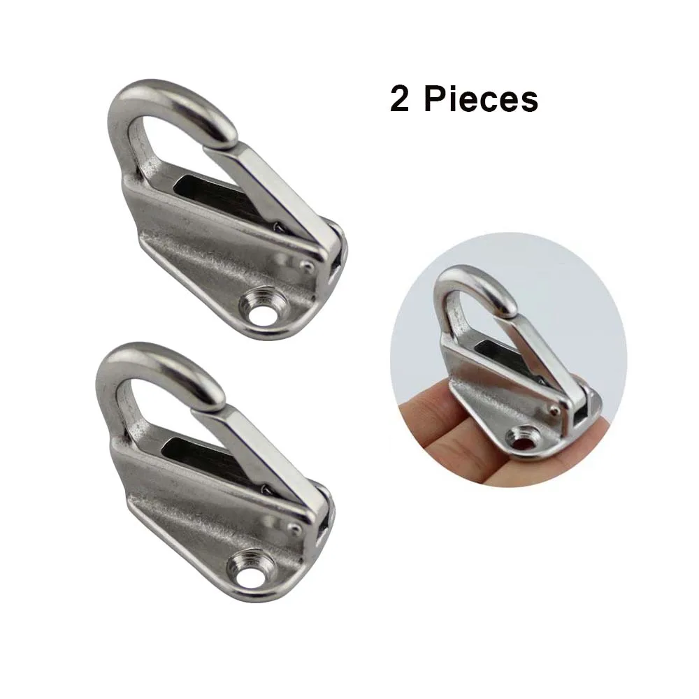 2pcs 316 Stainless Steel Boat Fending Hooks Fender Spring Hook Snap
