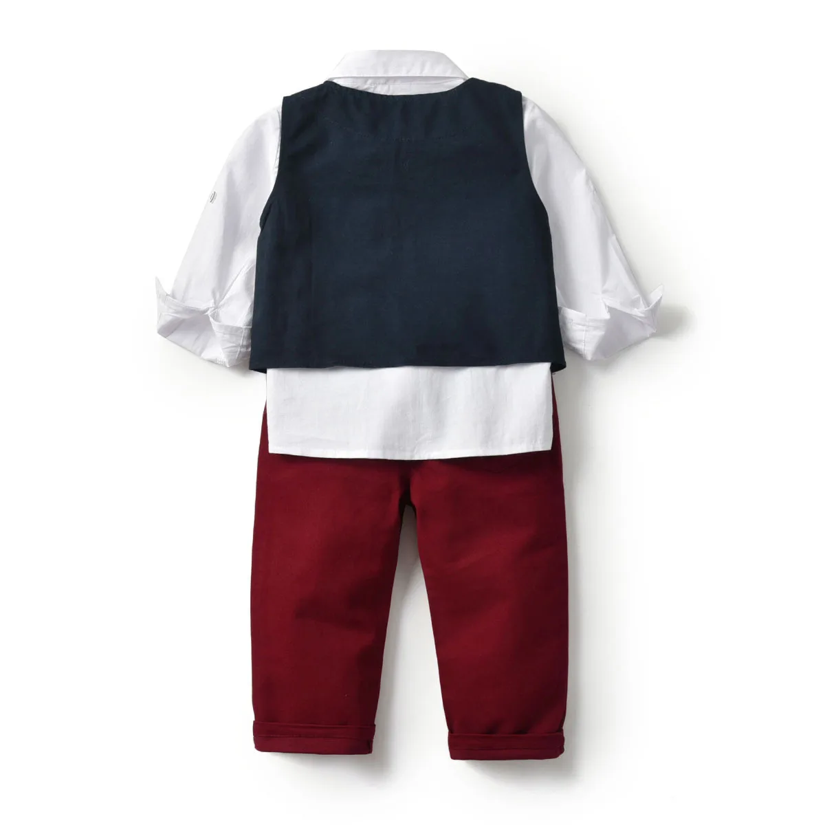 

Spring And Autumn England Male Baby Gentleman Set Long Sleeve Trousers Waistcoat Three-piece Set