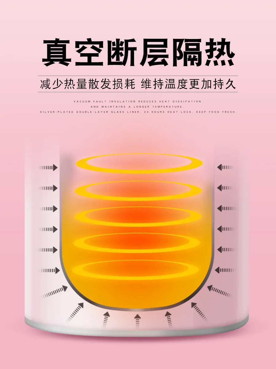 

Household Portable Water Bottle Glass Liner Kettle Outdoor Insulated Vacuum Cup/flask Large Capacity Portable Pot Girl'S