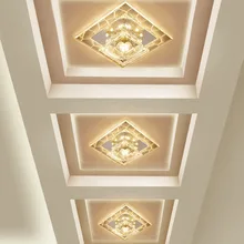 Светодиодная люстра с кристаллами освещение прохода, входа Светодиодная лампа на потолок в коридор балкон фойе Освещение в гостиную пост-современный потолочный светильник