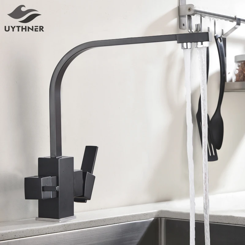 

Kitchen Water Filter Faucet Kitchen faucets Dual Spout Filter faucet Mixer 360 Degree Rotation Water Purification Feature Taps