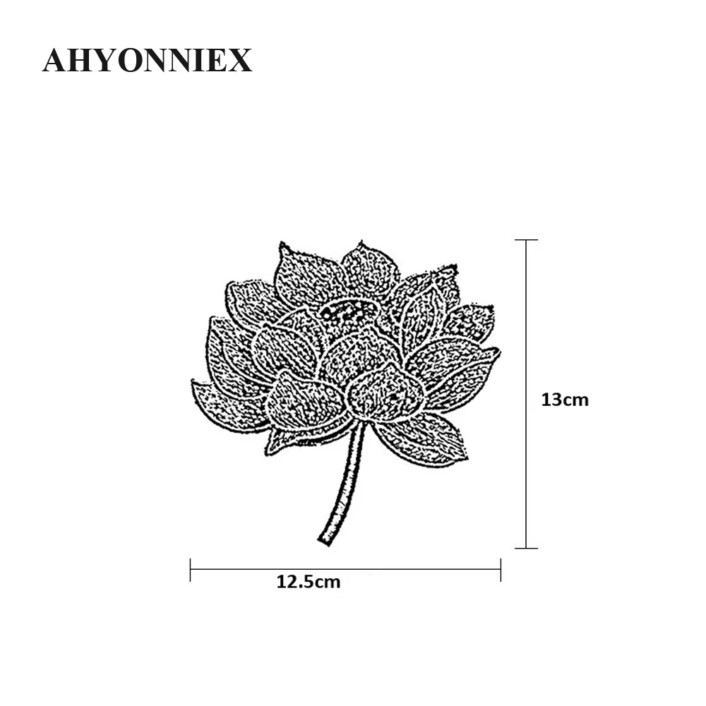 AHYONNIEX 연꽃 아플리케 자수 천 패치, 원피스 클래식 코스튬 DIY 액세서리, 1 개
