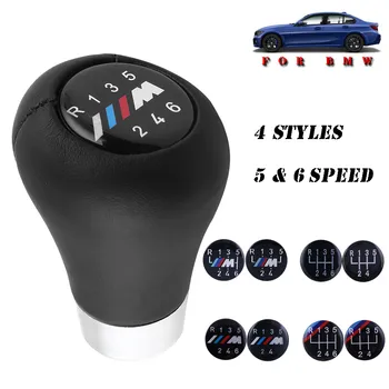 

Car Shift Lever Leather Anti-slip 5/6 Speed Manual Handball Gear Lever With M Logo Stick Shift Knob For E90 E60 E39 E36 E46