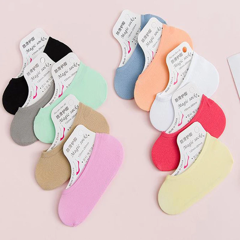 

1 Pair Funny Short Socks Ultra-thin Candy Color Original Soft Fashion Retro Casual Socks Antiskid Invisible Ankle Sock