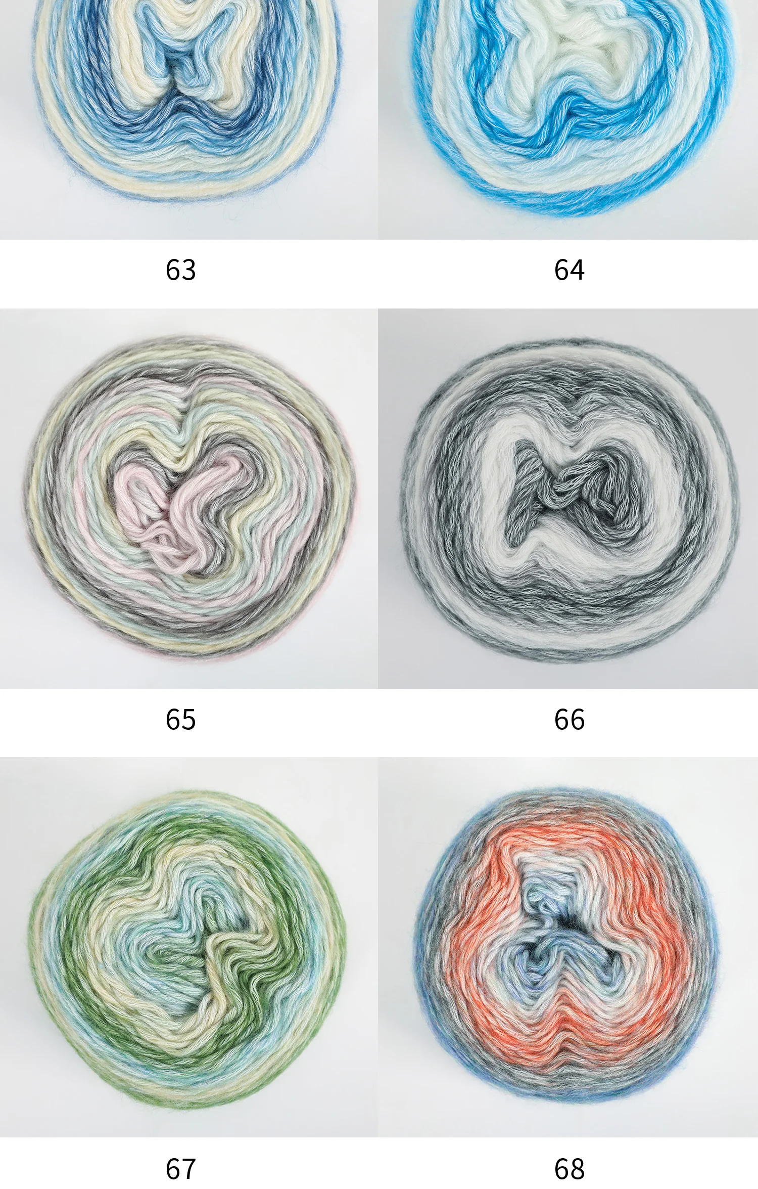 1pc Gradient Cake Line Rainbow Autumn Winter Sweater Scarf Hat Hand Knitting DIY Hook Bar Needle Medium Fine Wool Yarn 100g/Ball