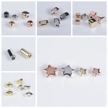 

CCB Star Square Tube Heart Shape Charms Beads For Jewelry Making Spacer End Loose Beads DIY Bracelet Necklace Accessories