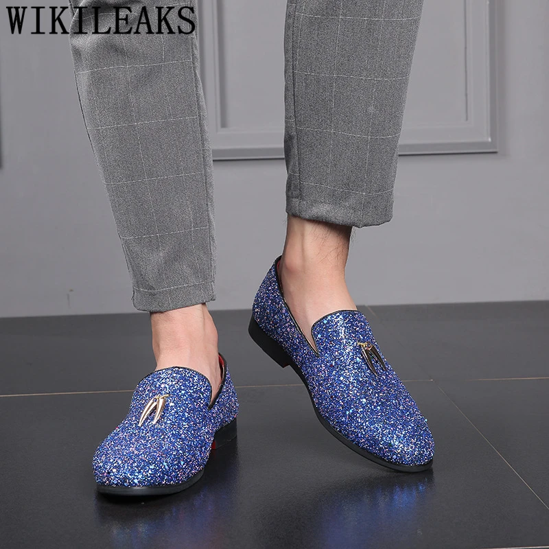 

Men Wedding Dress Shoes Glitter Italian Luxury Brand Party Shoes For Men Coiffeur Evening Dress Elegant Shoes For Men Slip Dress