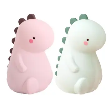 

USB Charging Cute Pet Dinosaur Silicone Pat Light Daily Touch Dimming Colorful Gift Light Dinosaur Nightlight Table Bedside Lamp