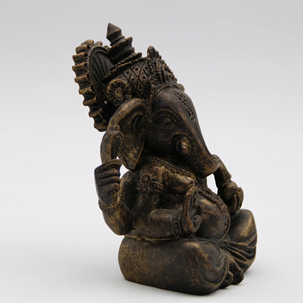 Handmade Resin Ganesha Buddha Elephant Statue Sculpture Figurine Home Decor Ornaments