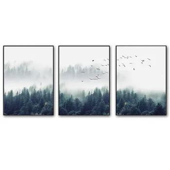 

Forest Lanscape Wall Art Canvas Poster Print Nordic Decoration Painting Decorative Picture for Living Room Home Decor Craft