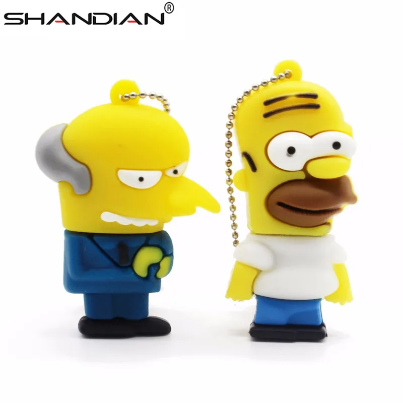 SHANDIAN Bart Simpson Mouse Wolf 4 ГБ 8 32 64 Гб карта памяти U Disk PenDrive Homer Pen Drive USB Flash Drive|flash drive|usb flash