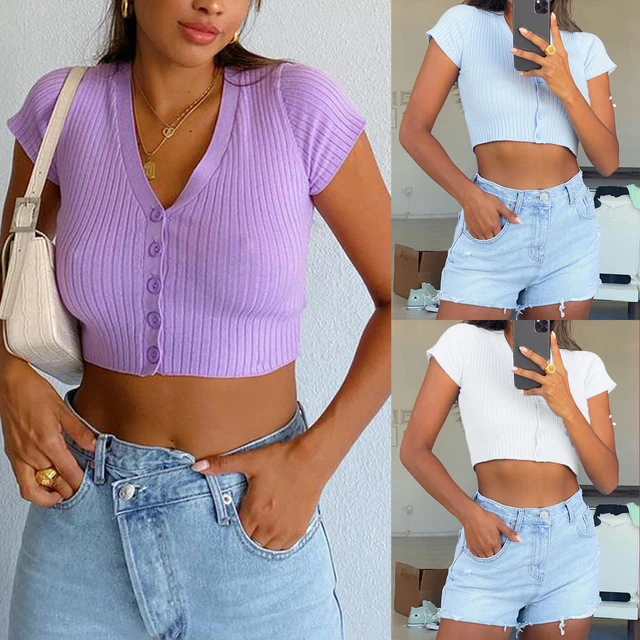 Ribbed crop top, Various colours, Collection 2021