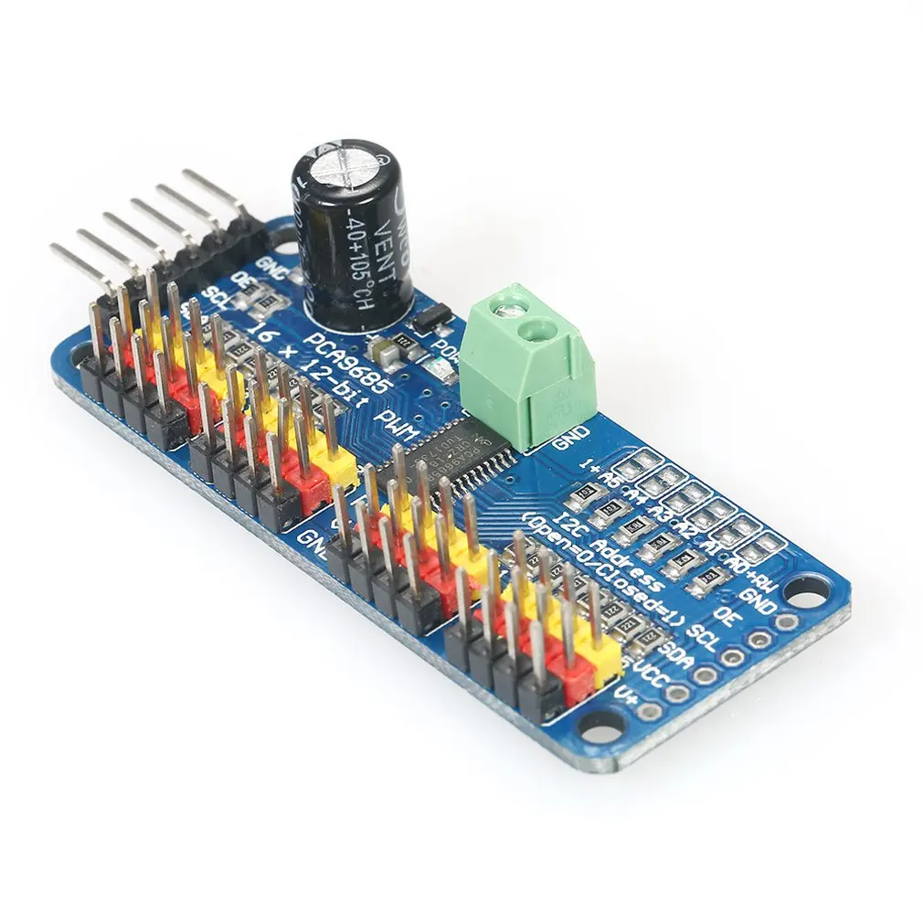 16-канальный 12-битная ШИМ водитель серводвигателя I2C модуль для Arduino робот Лидер продаж по всему миру 1 шт. PCA9685
