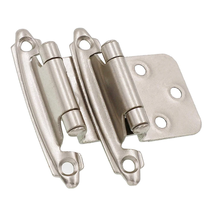 

Lot Of 25 Pcs Self Closing Overlay Flush Cabinet Hinge - Satin Nickel