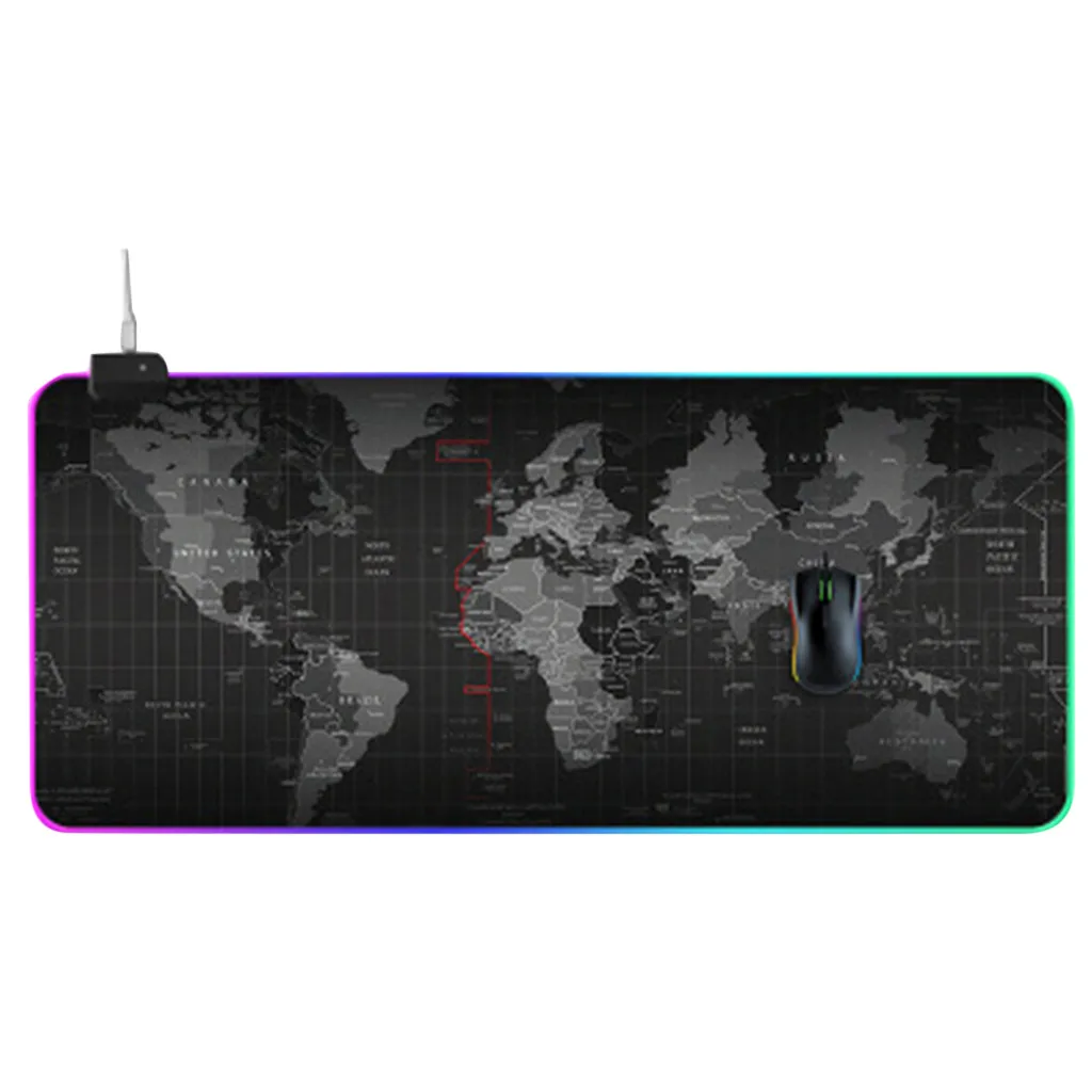 black Ouhaobin 900x400 мм игровой коврик для мыши для игровой мыши, клавиатура XL 14 светодиодный Коврик для компьютерной мыши в режиме освещения - Цвет: black