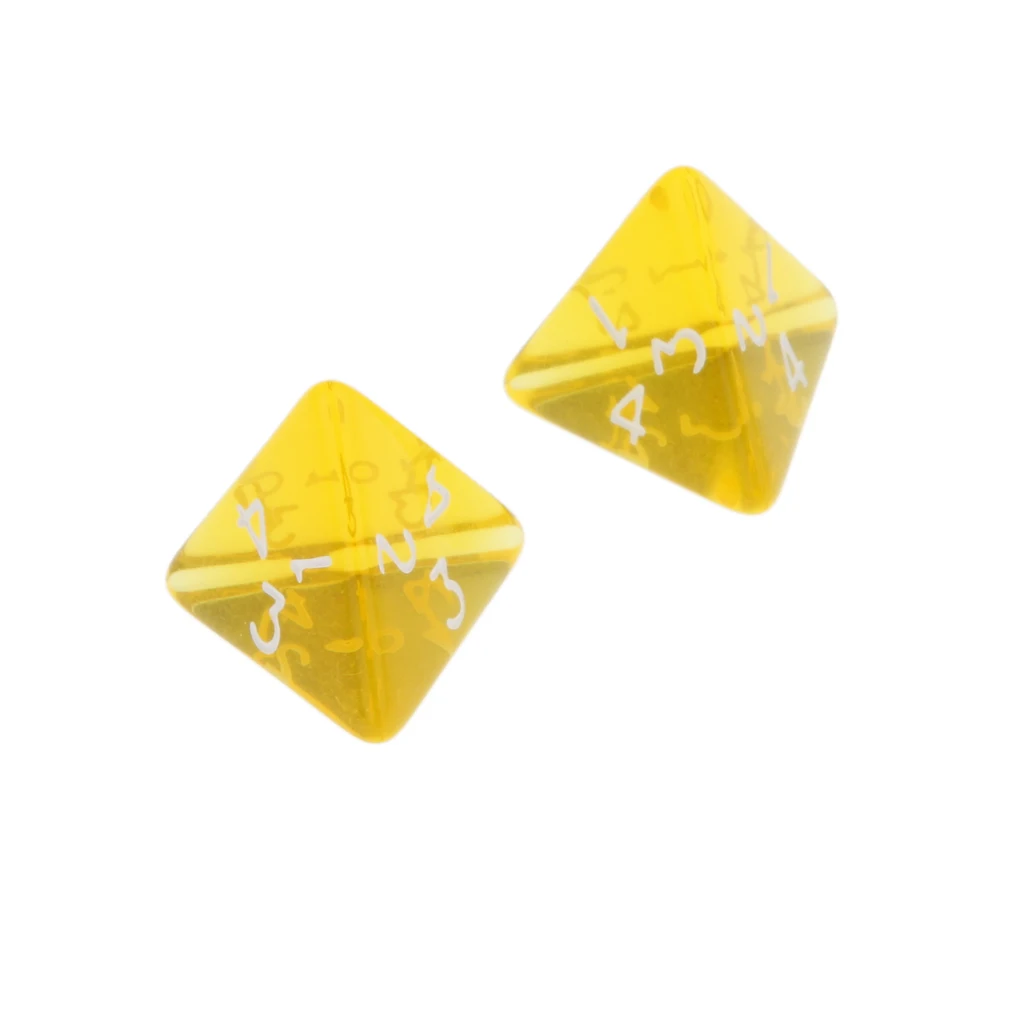 New 5pcs/Set TRPG Games Dungeons & Dragons D4 Multi Sided Dices Set Yellow