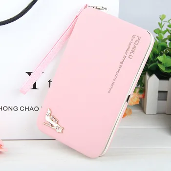 

Women Clutch Wallet PU Leather Zipper Multiple Card Slot Coin Purse Phone Holder Wallet Free Dropship Brand New
