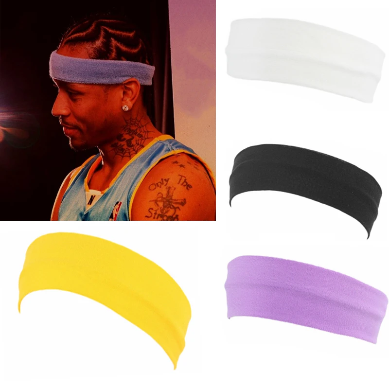 

10 colors Elastic Sports Headband Yoga Street dance Rapper turban bezel Accessory Two materials fashion man and girl hair band