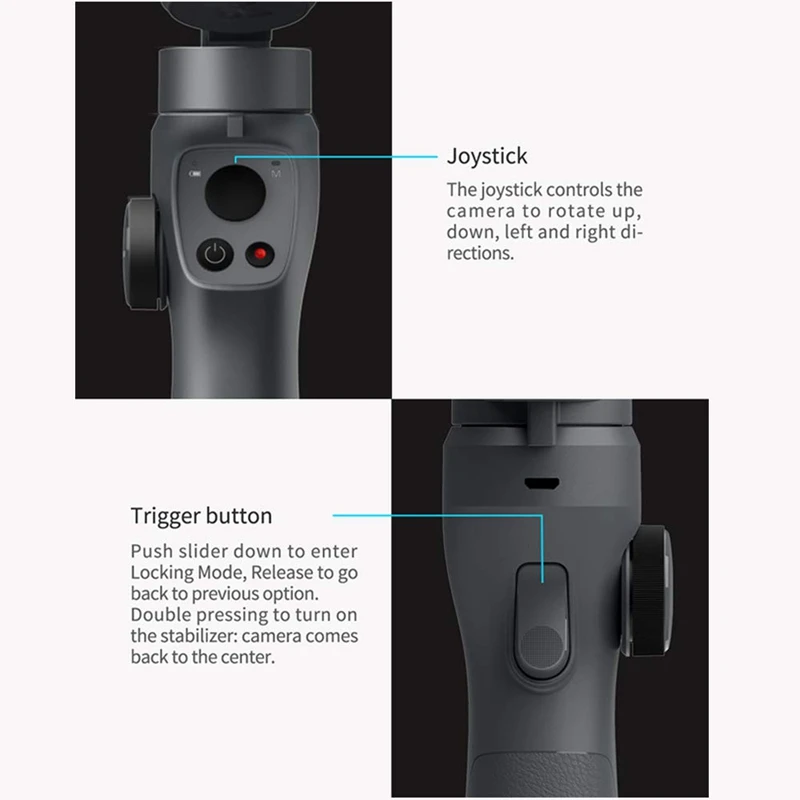 Захвата 2 3-осевой Карманный стабилизатор для Gopro 4, 5, 6, 7, действий Камера Ios Andriod смартфон