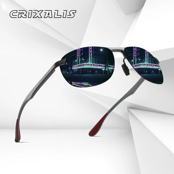 

CRIXALIS Pilot Polarized Sunglasses Men Brand Designer 2020 Fashion Male Night Vision Driving Rimless Sun Glasses Male UV400