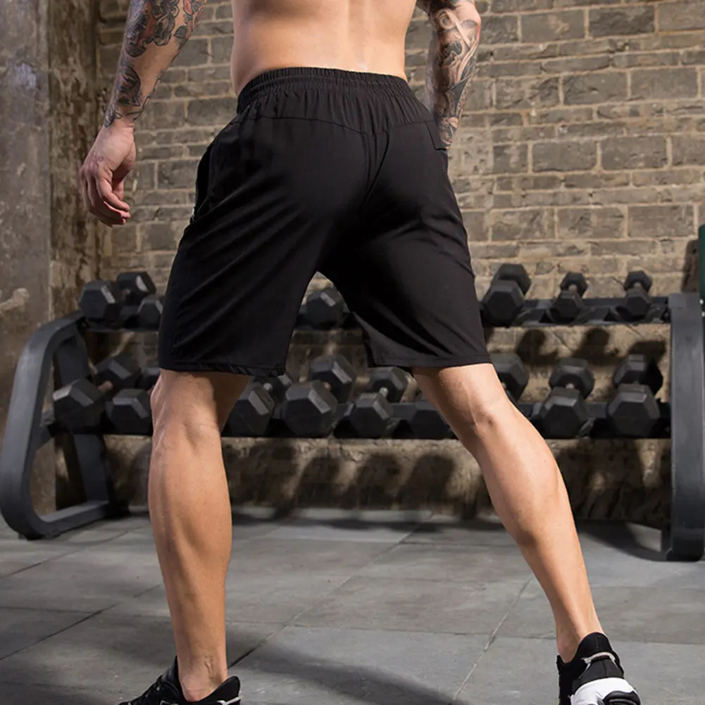 Новое поступление модные мужские шорты для фитнеса тренировочные невидимая молния карманы быстросохнущие спортивные брюки повседневные свободные шорты K2