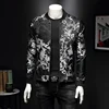 2022 Spring Paisley Print Jacket High Quality Men's Retro Bomber Jacket Coat Fashion Embroidered Jacquard Men Slim Flower Jacket ► Photo 3/6