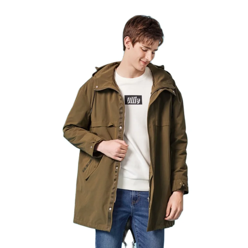 Куртка SEMIR Мужская зимняя с капюшоном Длинная ветровка со съемной подкладкой