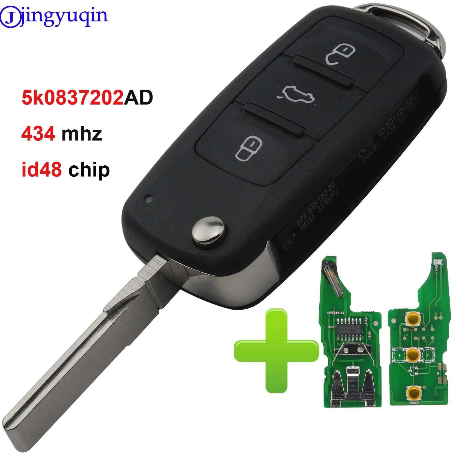 Пульт дистанционного управления jingyuqin 3B для VW/VOLKSWAGEN Caddy Eos Golf Jetta Beetle Polo Up Tiguan Touran