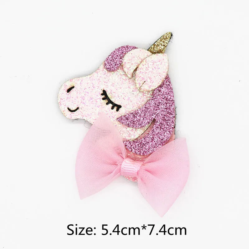 20PCS Glitter Leather Non-Woven Fabric For Hair Clips, Applique Patches DIY Craft Decoration Y19082802