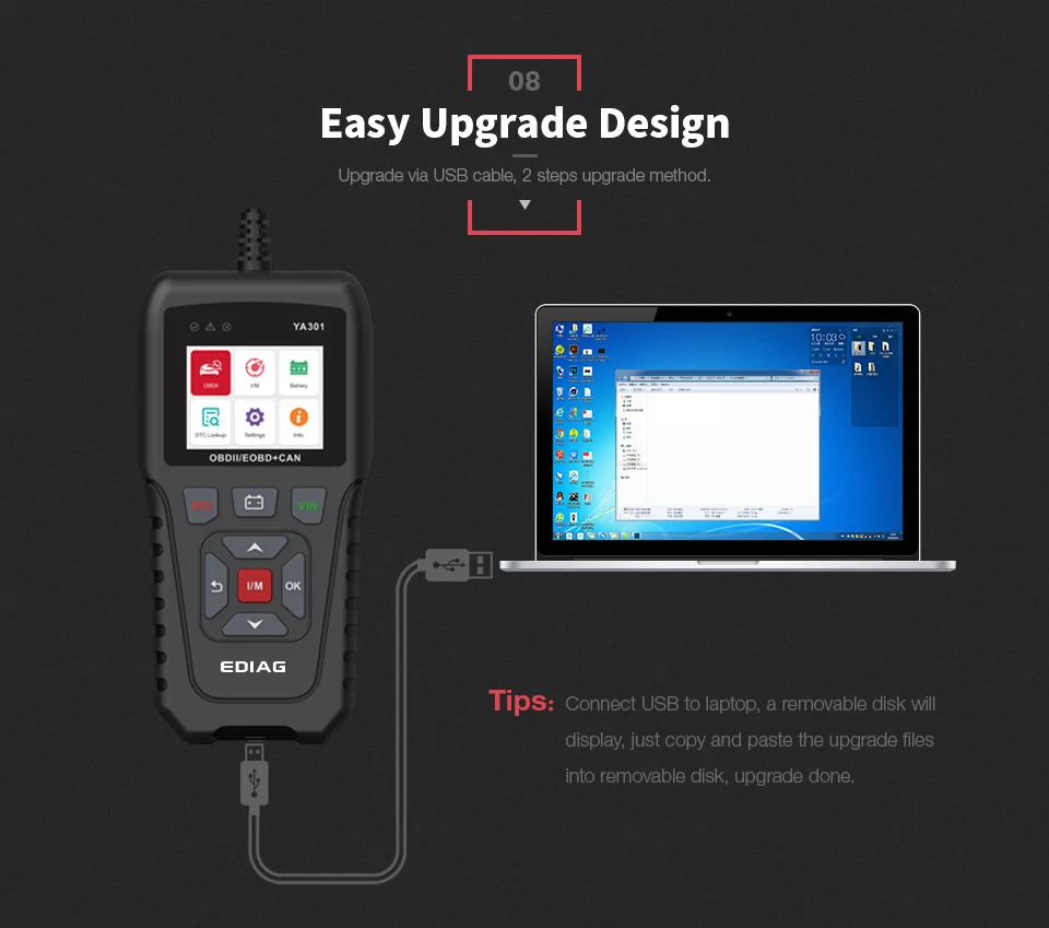 Диагностический сканер EDIAG OBDII/EOBD PK Launch CR3008 Konnwei KW850 устройство для чтения кодов