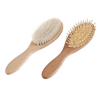 

Soft Comb Newborns Portable Massage Gentle Toddlers Hair Brush Set Comfort Safety Exquisite Baby Shower Grooming Wooden