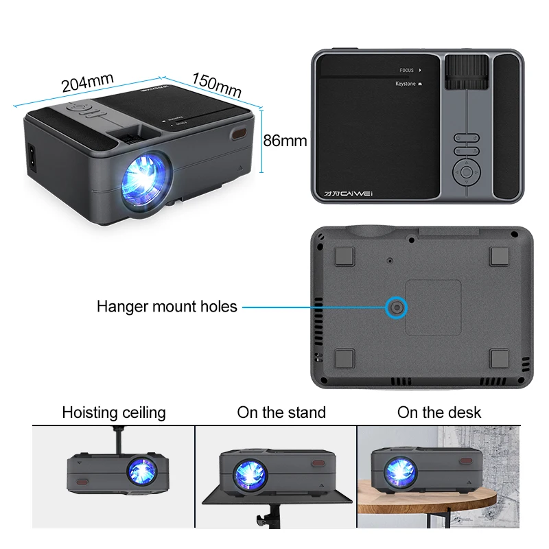 Светодиодный проектор CAIWEI C180AB 1280x720P Android Wi Fi|Проекторы для домашнего кинотеатра| |