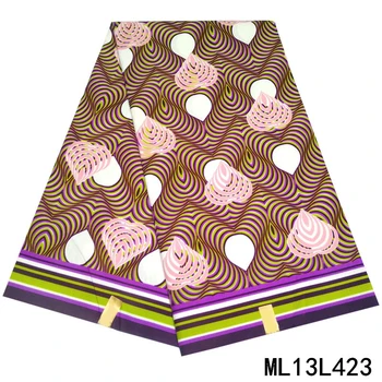 

LIULANZHI anakra polyester printing 6 yards wax fabric for dress material prints african wax ML13L411-25