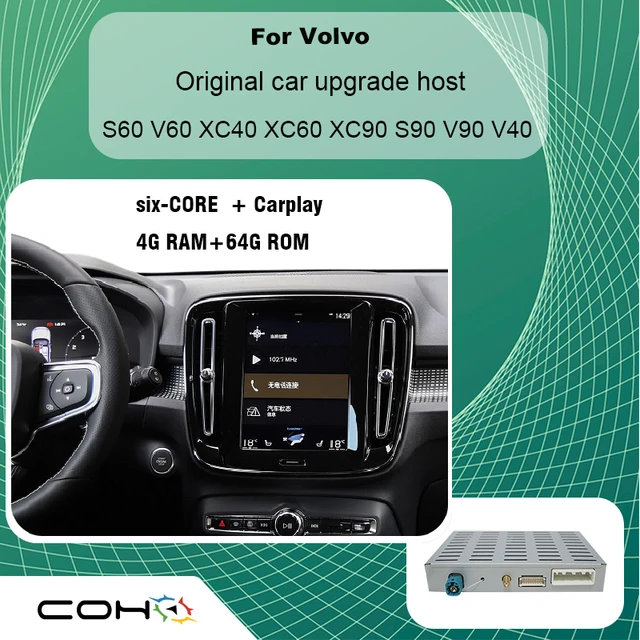 $436.05 COHO Car Android 9.0 radio Multimedia player tesla style Interface Box Car decoding box For volvo S60 V60 XC40 XC60 XC90 S90 V90