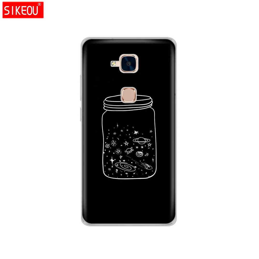 Sikeou Penutup Ponsel Case untuk Huawei Honor 5C TPU Silikon Kasus Honor 5C Punggung Pelindung Shell Anti-Crash Ponsel kasus