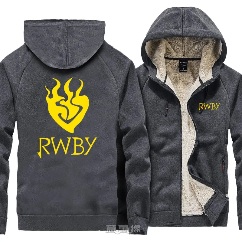RWBY Толстовка Рубиновая роза Косплей для мужчин теплое пальто куртка зимняя Толстая на молнии толстовка с капюшоном - Цвет: 03