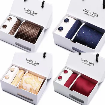 

Men Ties Set Extra Long Size 145cm * 7.5cm Necktie Navy Blue Paisley Silk Jacquard Woven Neck Tie Suit Wedding Party