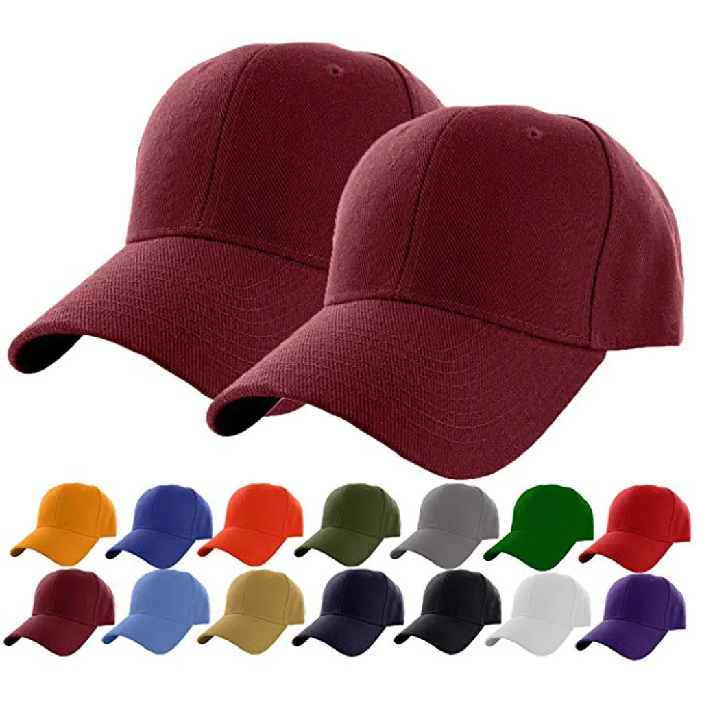 

2PCS Women Men Hat Curved Sun Visor Light Board Solid Color Baseball Cap Men Cap Outdoor Sun Hat Sports caps for winter gorras