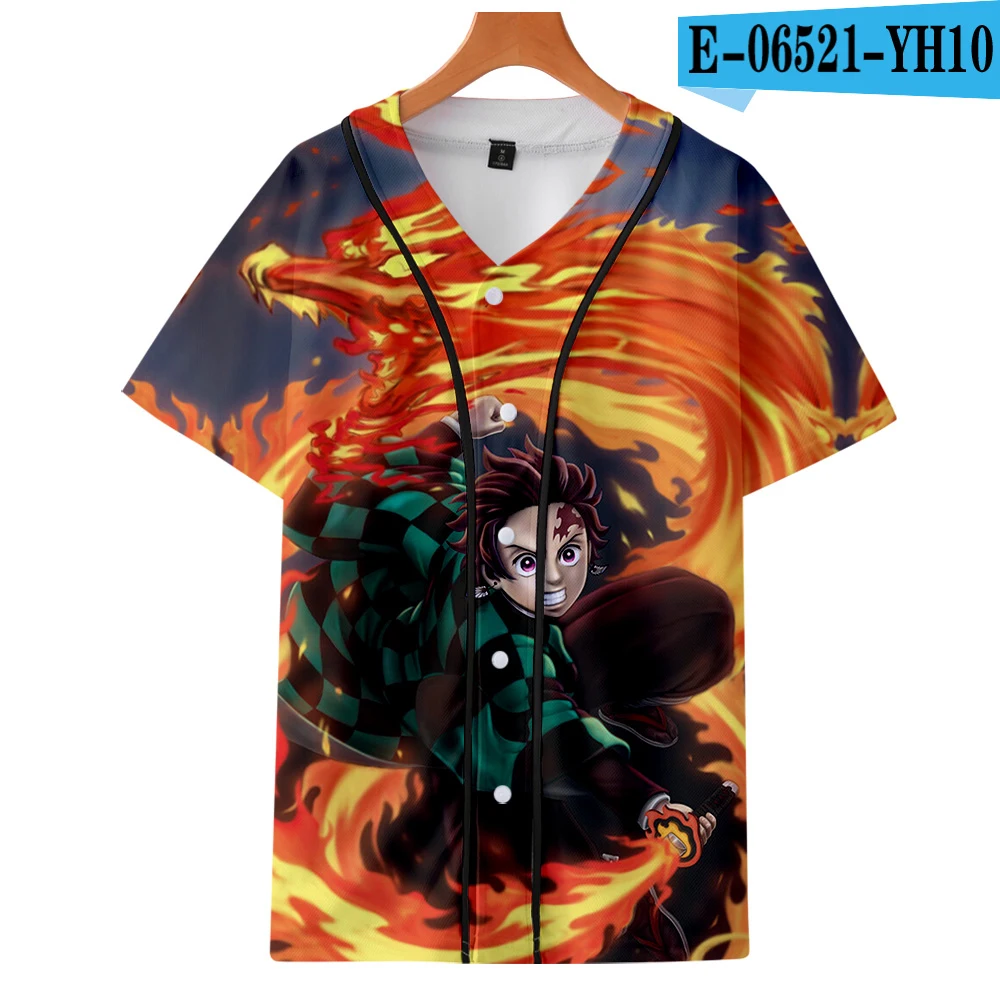 Demon Slayer: Kimetsu no Yaiba бейсбольная футболка полиэстер Горячие мужские модные летние бейсбольные футболки Новые повседневные футболки - Цвет: 3D