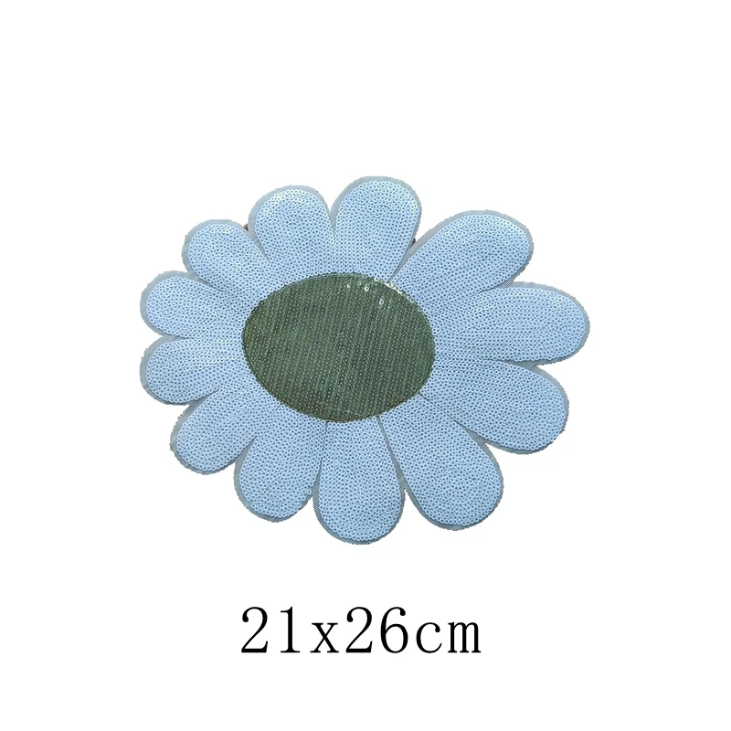 

Embroidered Applique Iron on Jacket Diy Accessories WHITE chrysanthemums Sequin Patches flower Badge