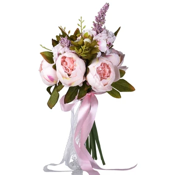 

Big deal Wedding Romantic Bouquet Bride Bridal Bouquets Bridesmaid Bouquet Artificial Flowers Valentine'S Day Party Church