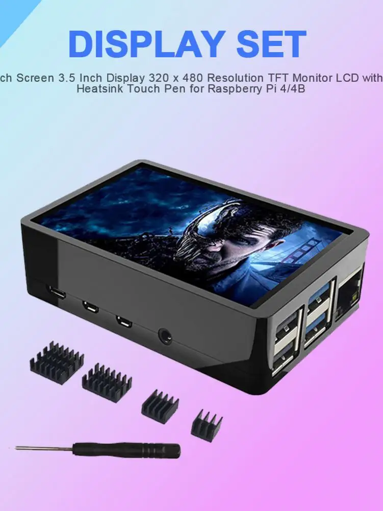 Touch Screen 3.5 Inch Display 320 X 480 Resolution TFT Monitor LCD With Case Heatsink Touch Pen For Raspberry Pi 4/4B Sadoun.com