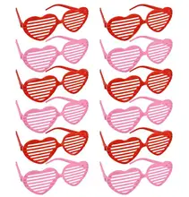 Shutter Glasses for Kids Adults Party Decoration Plastic Heart-shaped Favors Eyewear Holiday Birthday Atmosphere 50pcs