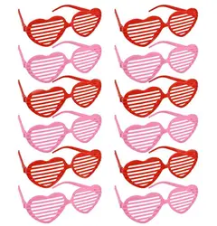 Shutter Glasses for Kids Adults Party Decoration Plastic Heart-shaped Favors Eyewear Holiday Birthday Atmosphere 50pcs